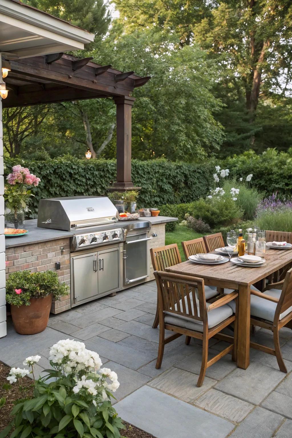 An exterior culinary precinct renders alfresco repasts a source of joy.