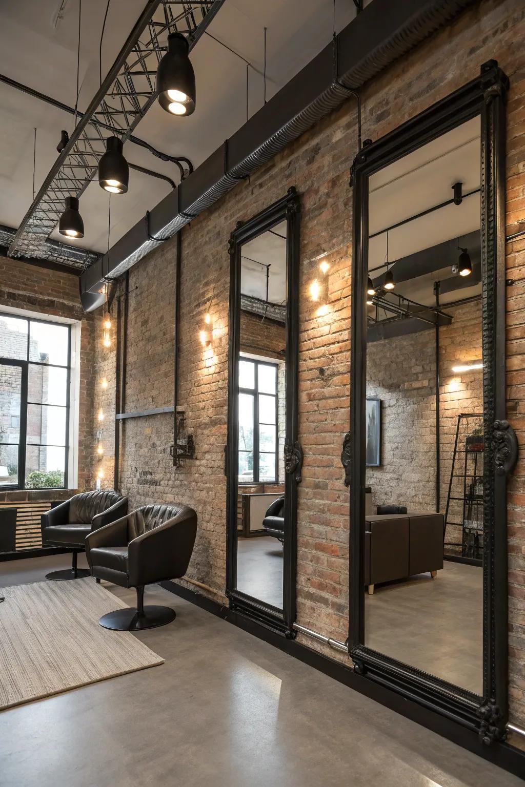 Reflective surfaces expand light and space.