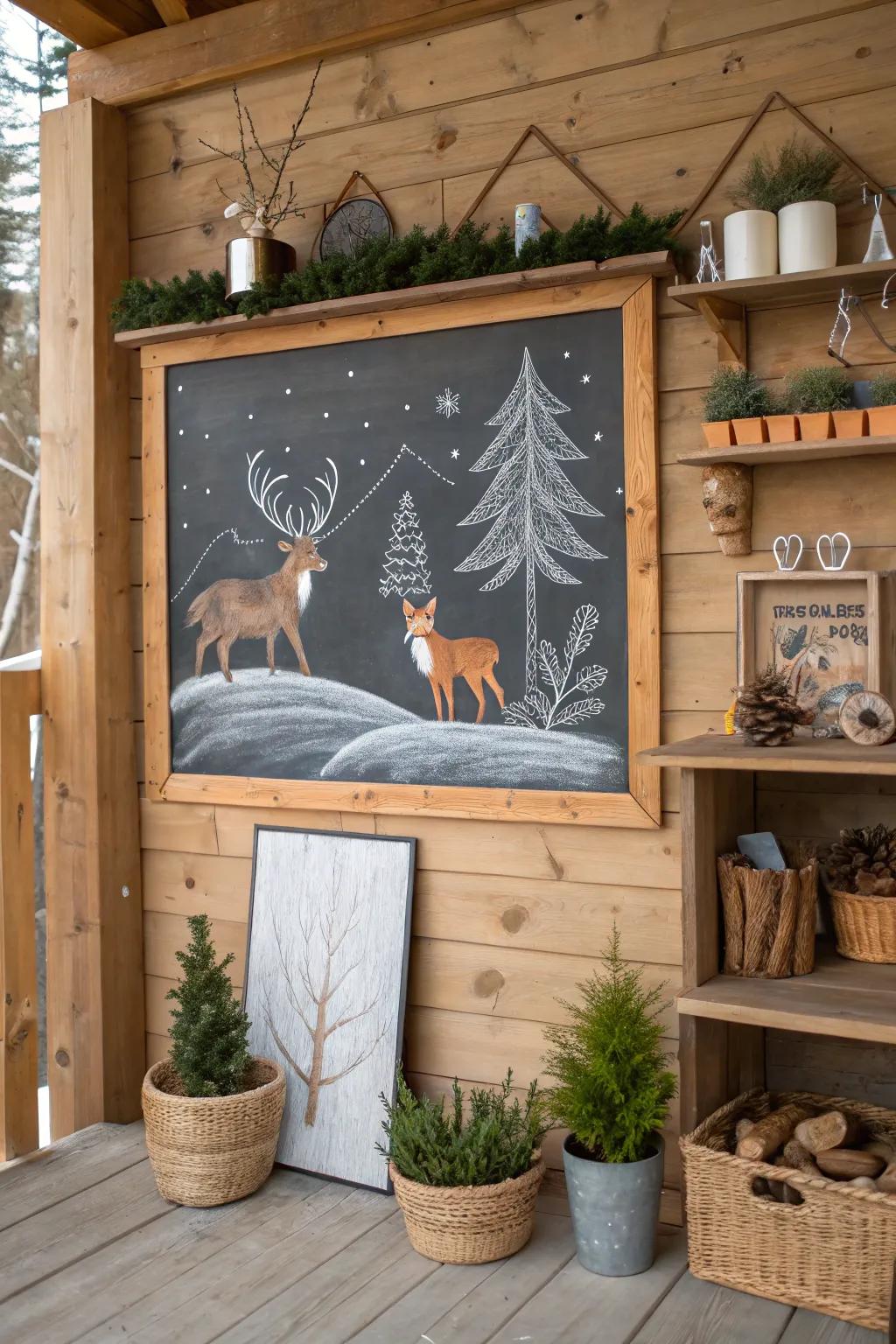 Integrate winter creatures inside your dwelling through slate artistry.