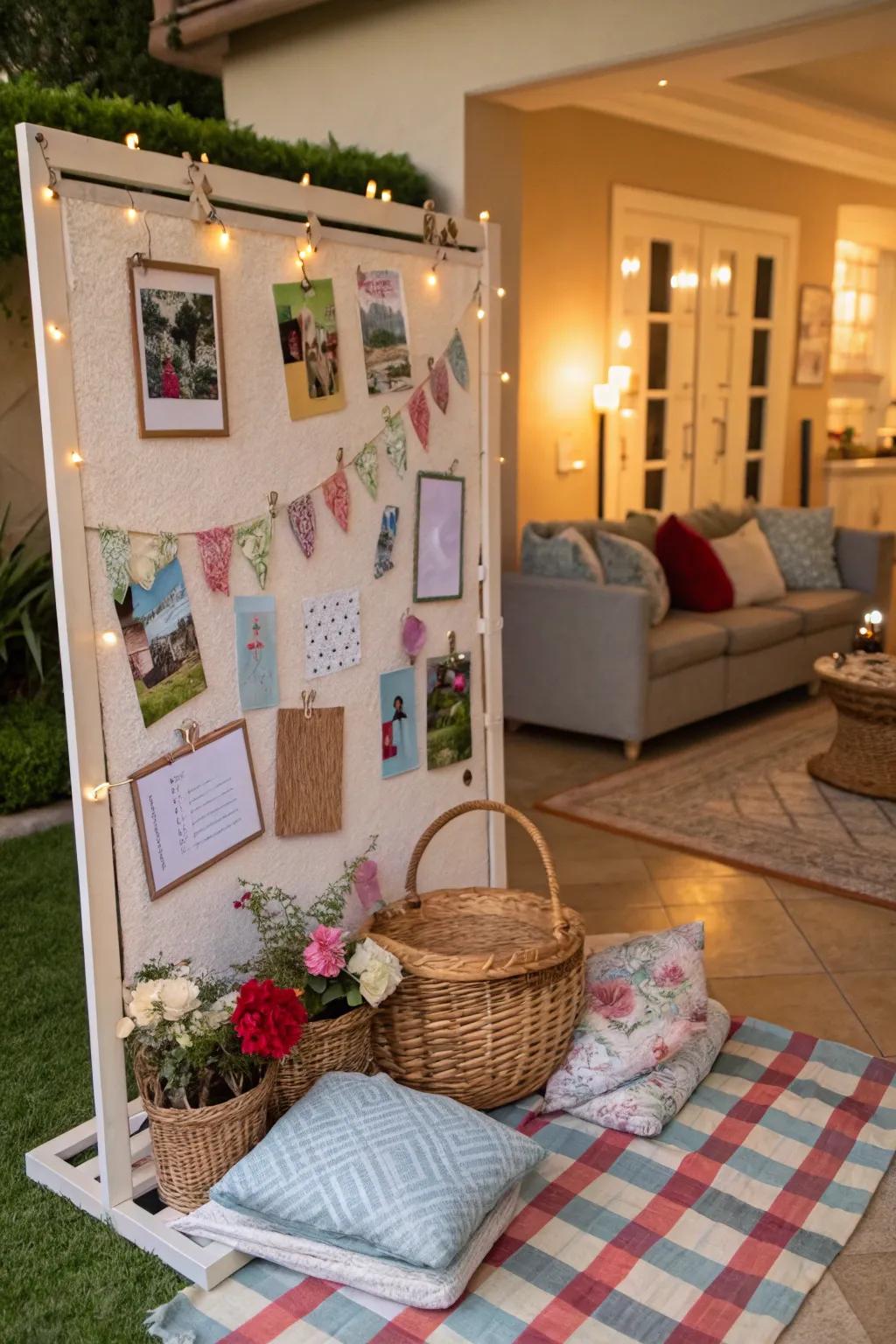 A picnic-themed bulletin board for gatherings and amusement.