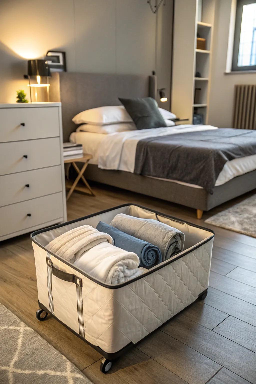 Versatile storage solutions offer mobility and ease.