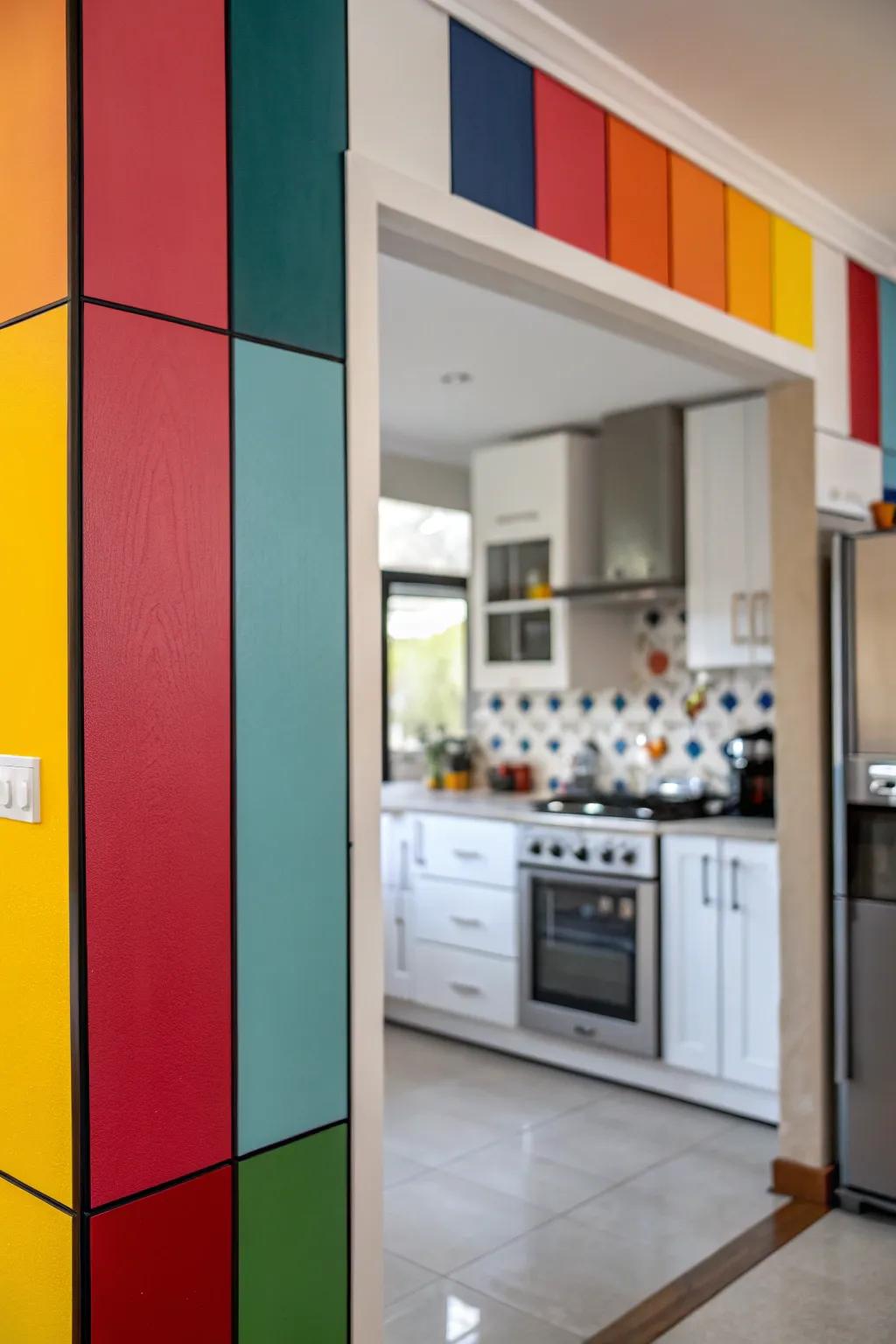 Color Block Designs create an energetic focal point in your kitchen.