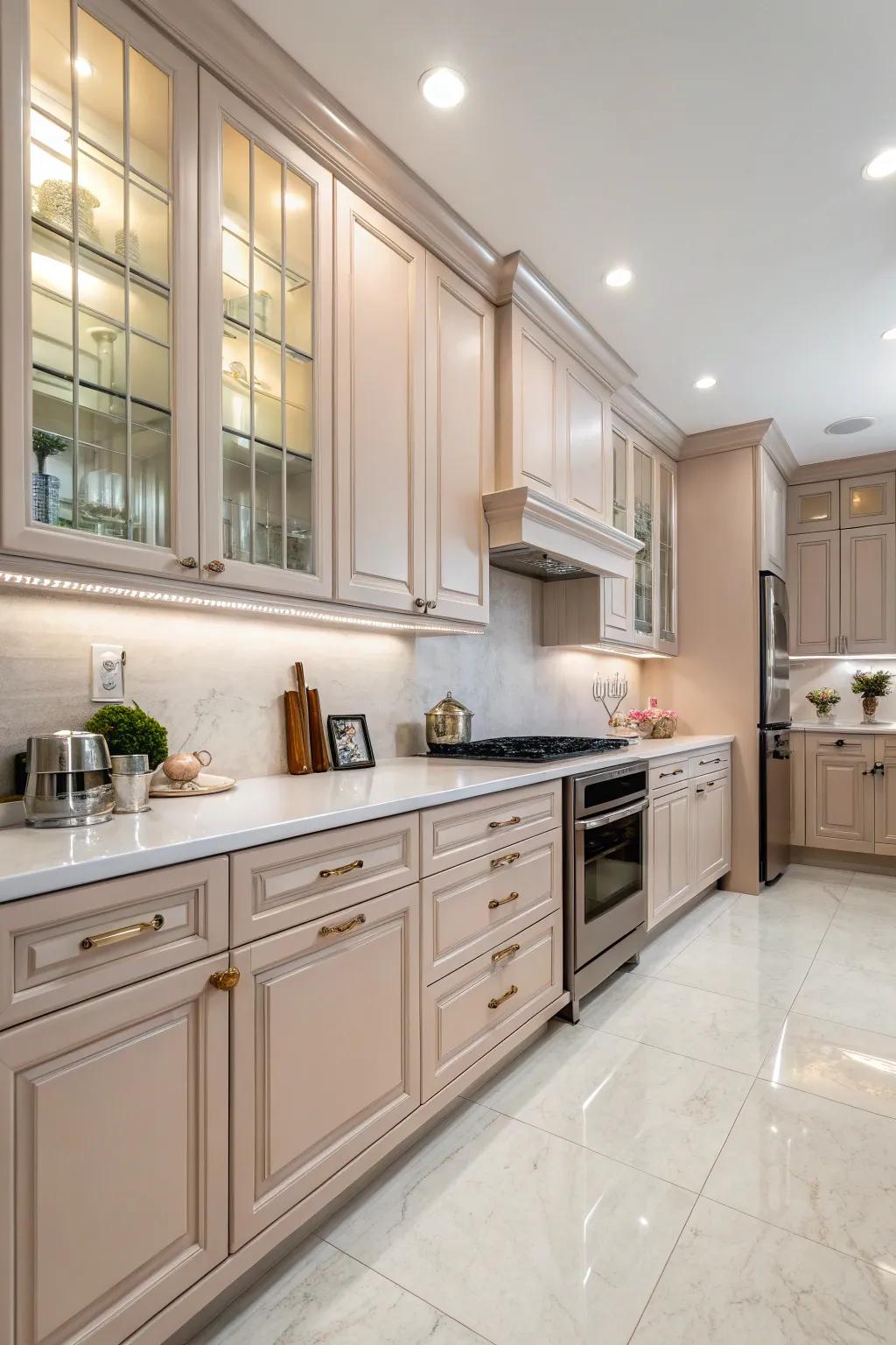 Silken surfaces deliver a balanced and cultured aesthetic in kitchens.