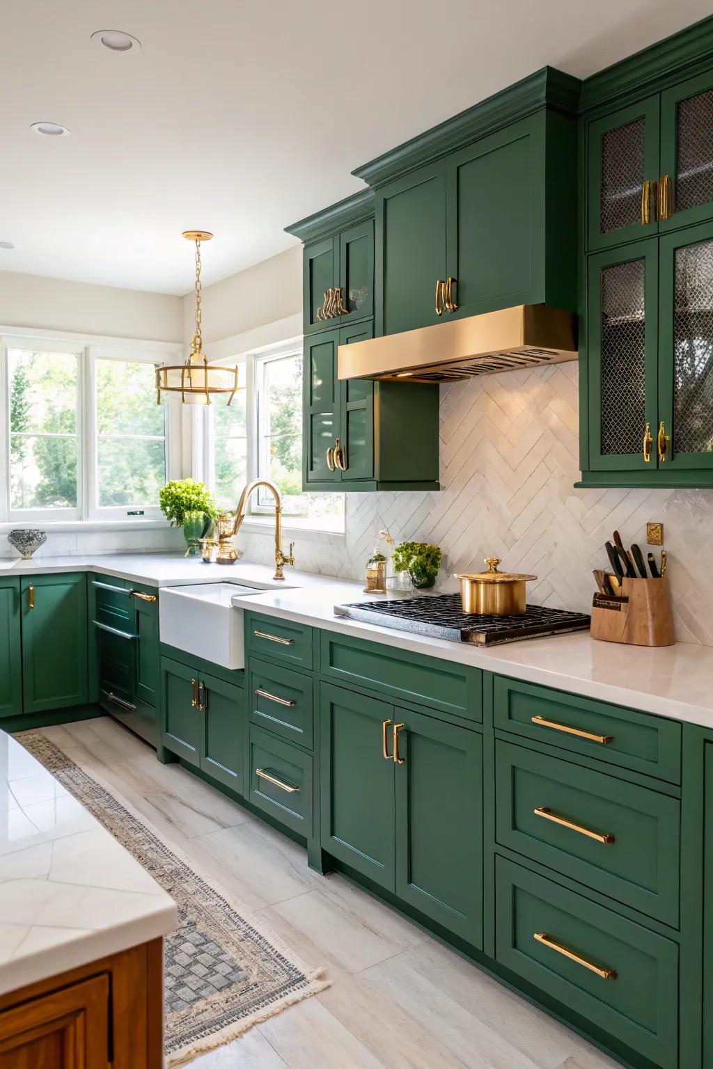 Elegant jade essence infuses a hint of extravagance into the kitchen.