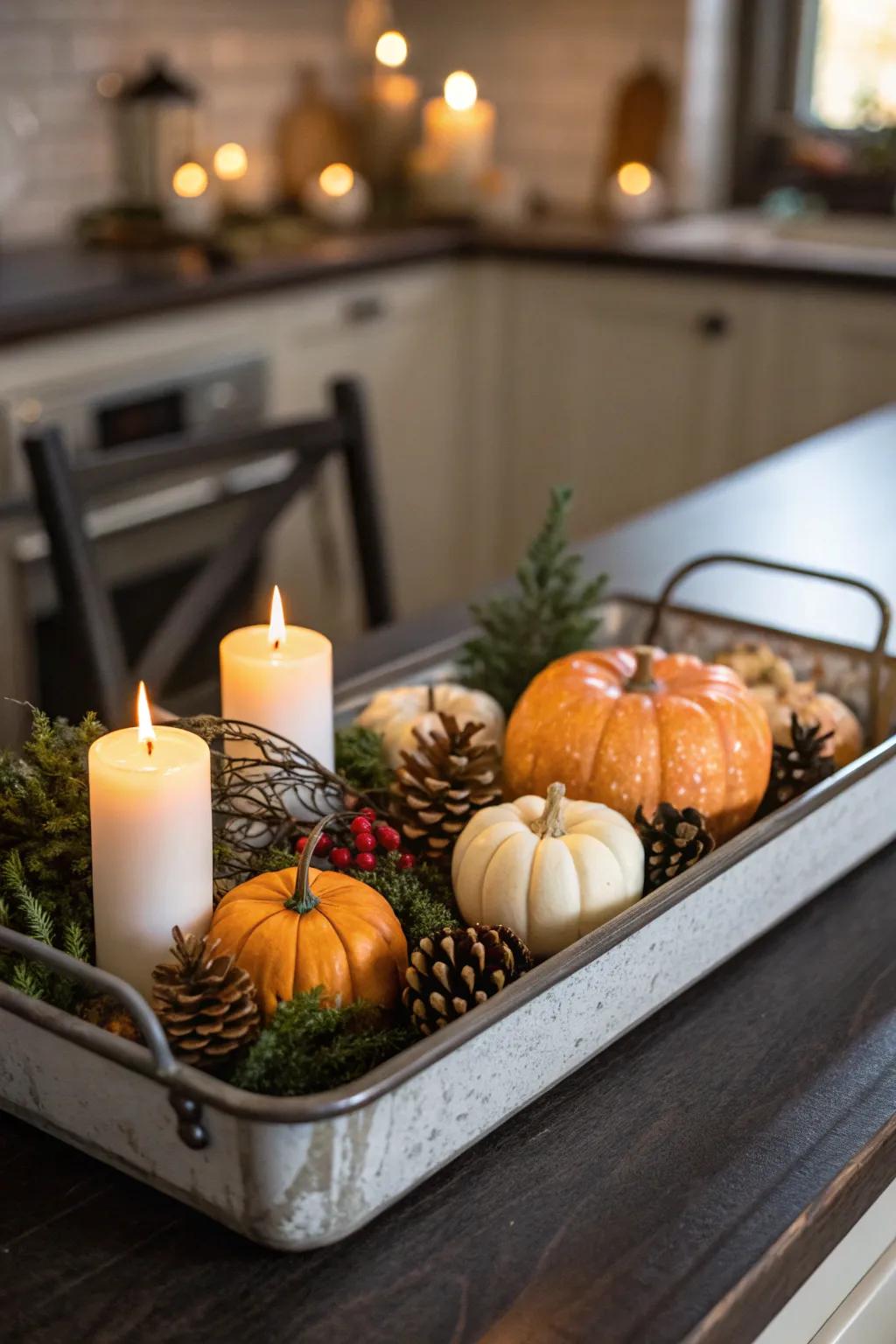 Holiday influenced design contributes festive exuberance throughout the culinary region.