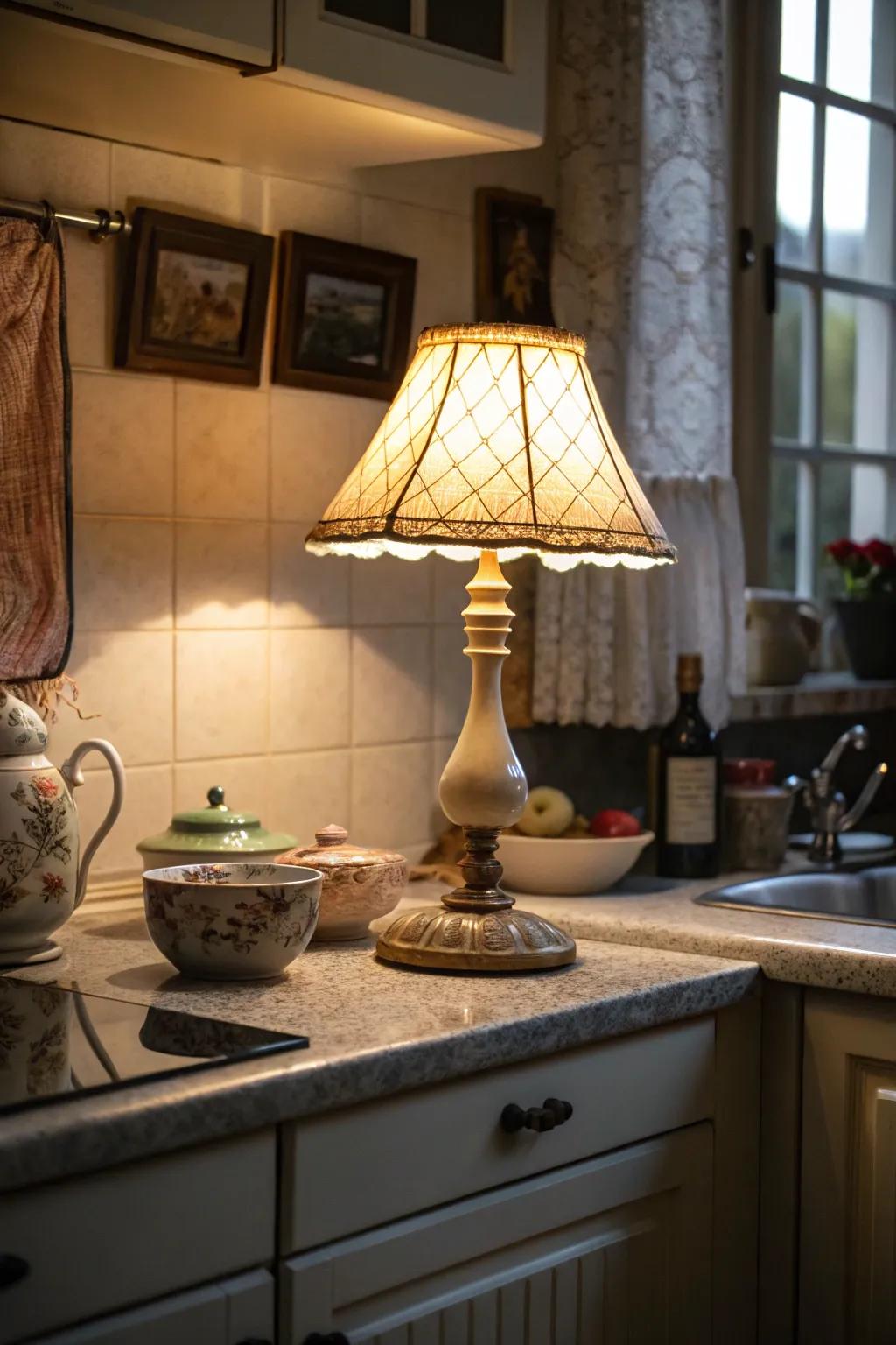 Illumination spotlights and enhances your cooking space tableau.