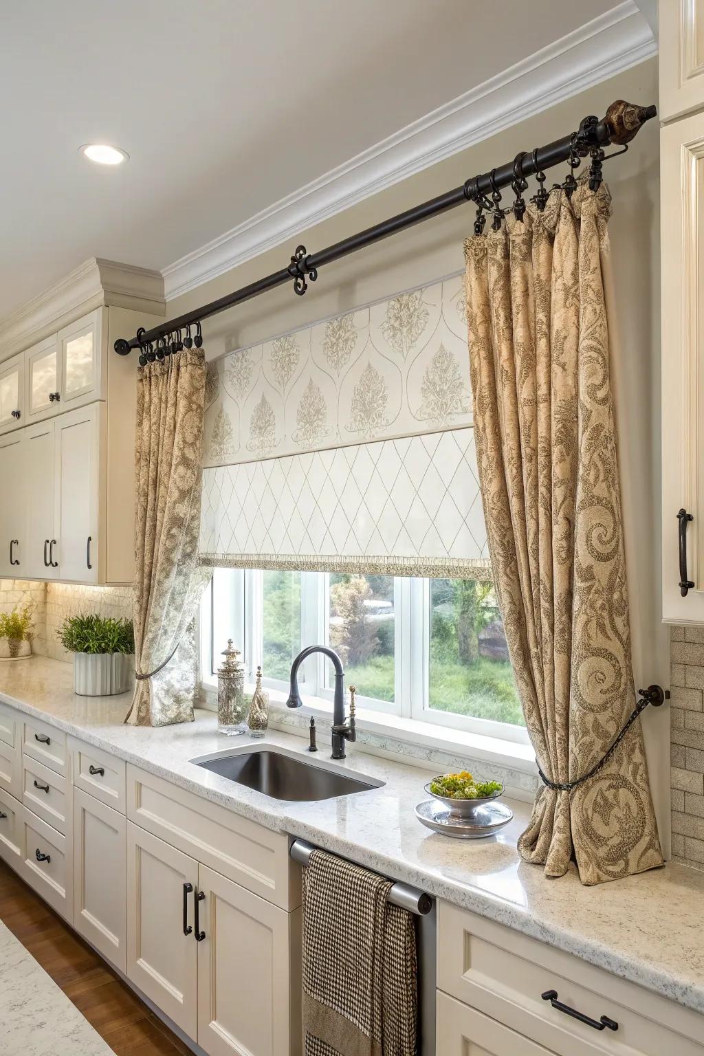 Ornamental rods augment the sophistication of your window dressing.