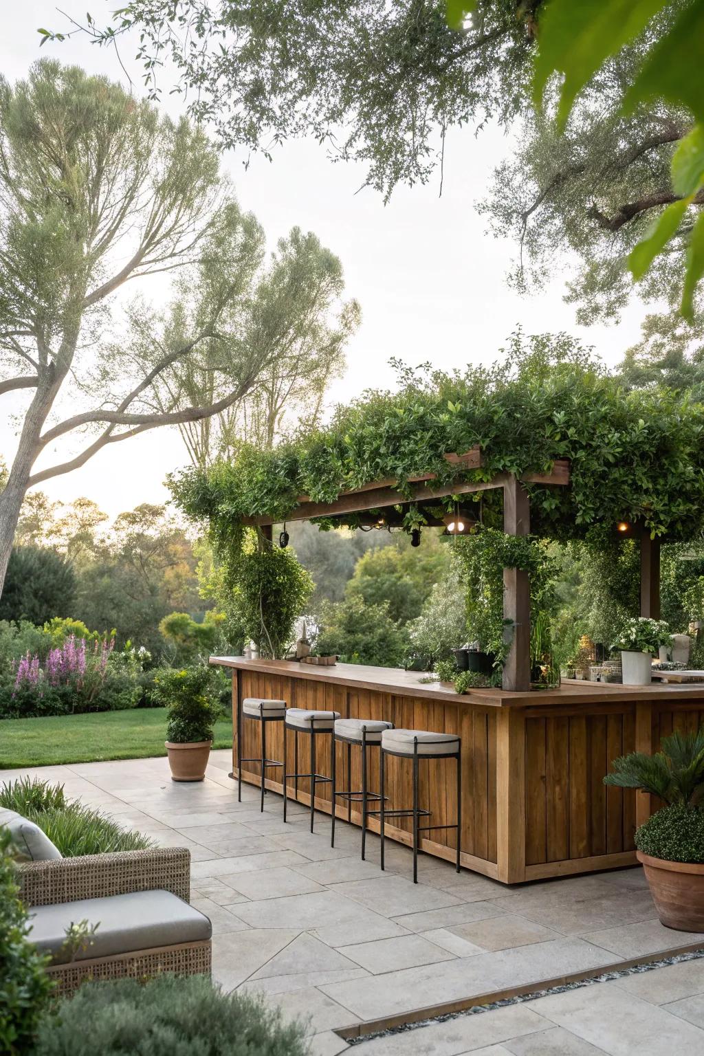 Greenery introduces a nature-inspired freshness to this bar.