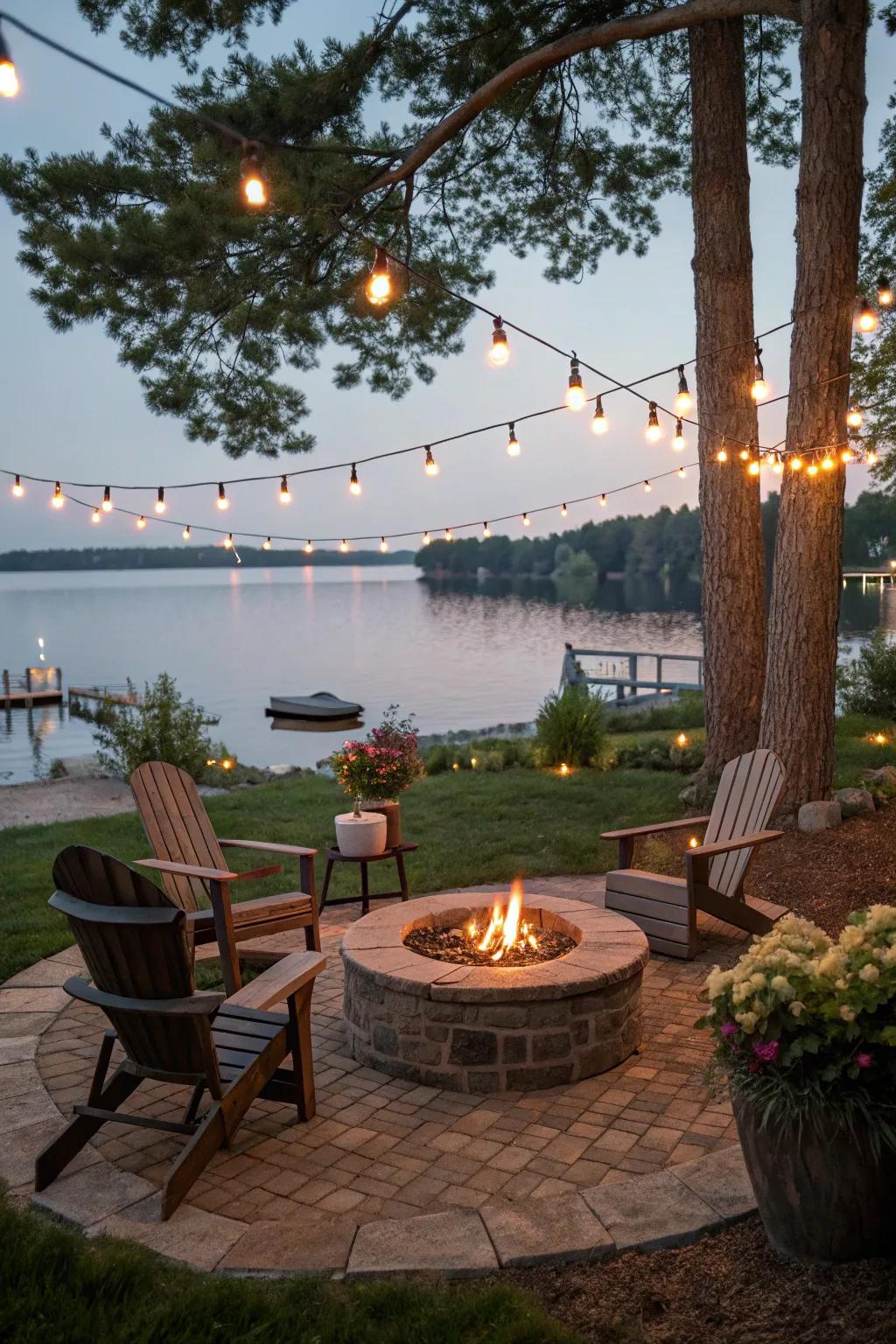 A cozy fire pit area suited to evening get-togethers.