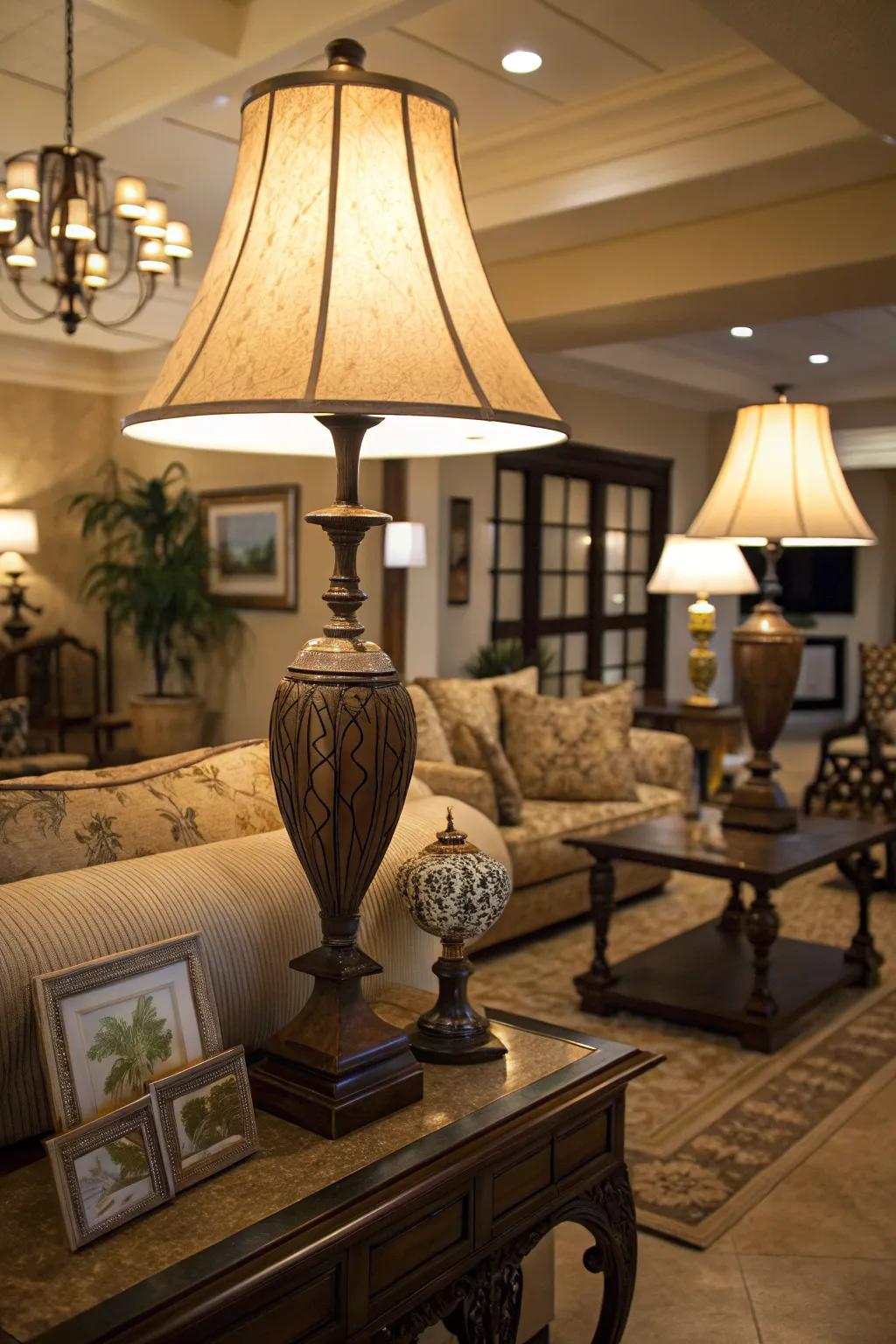 Your room will gain depth and warmth from layered lighting.