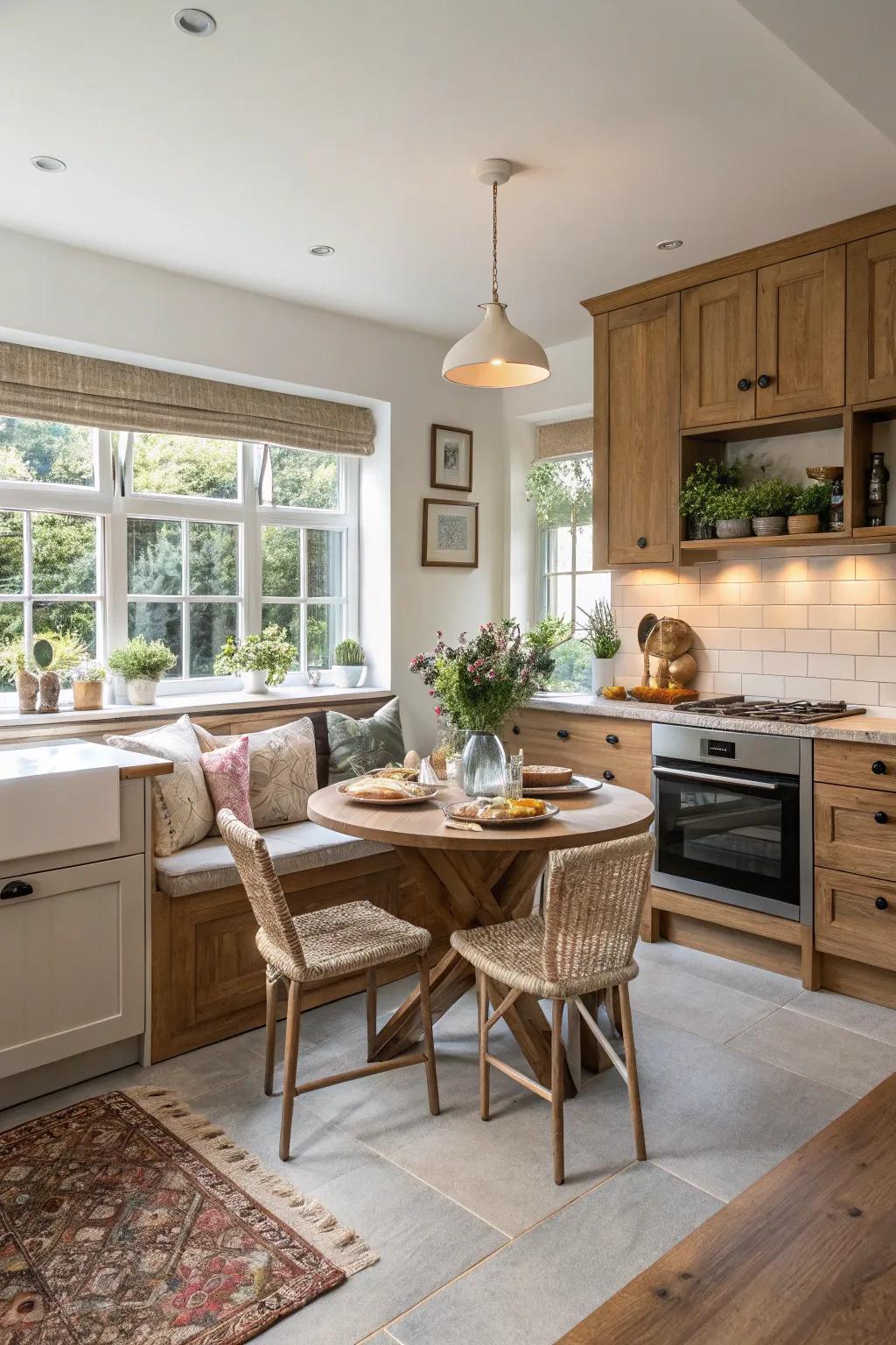 A breakfast nook injects charm and functionality.