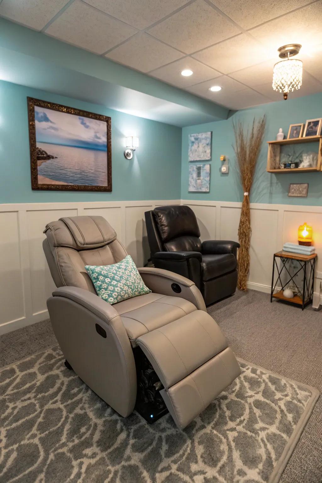 Unwind through a adaptable rub seat.
