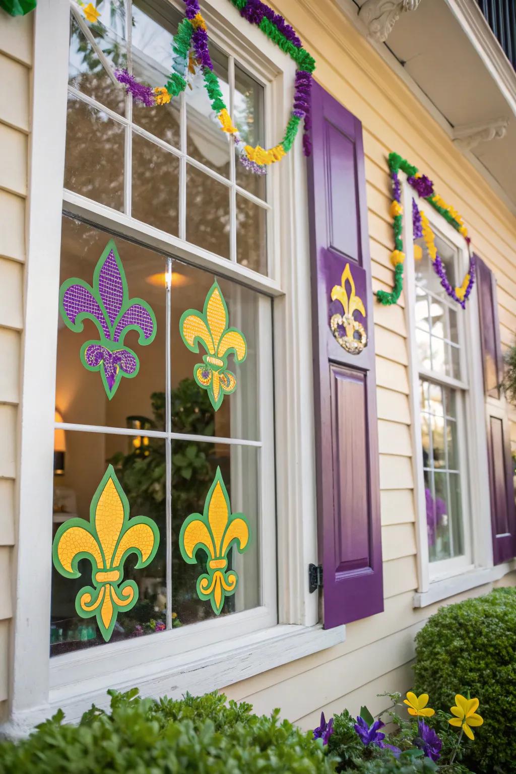 Pane stickers are a swift and creative way to spread Mardi Gras cheer.