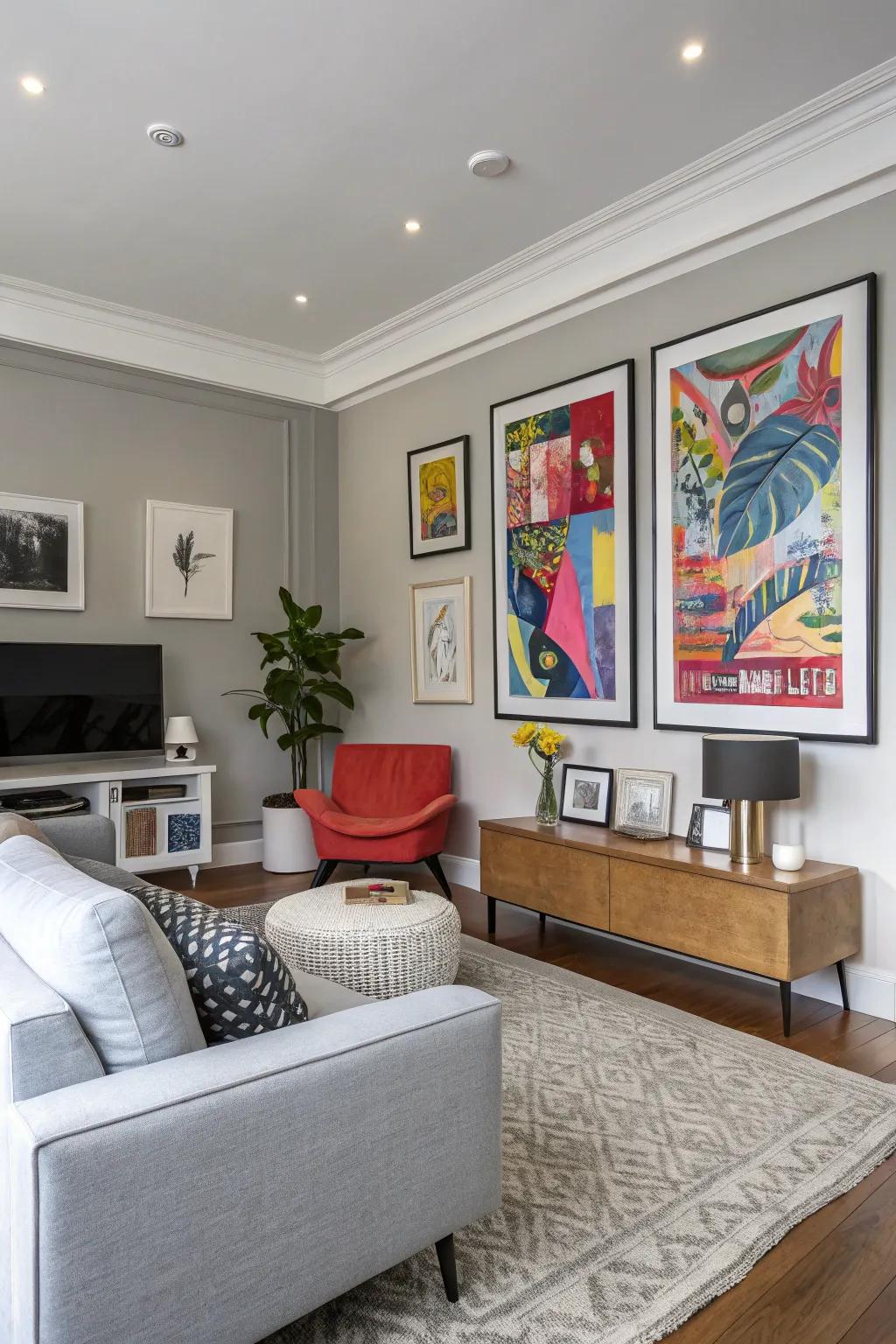 Striking artwork introduces personality.