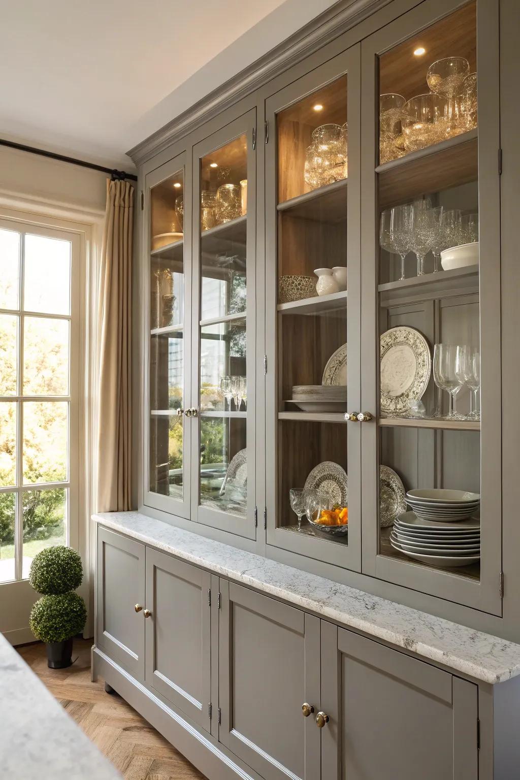 Realize an airy feeling with see-through cupboard panels.
