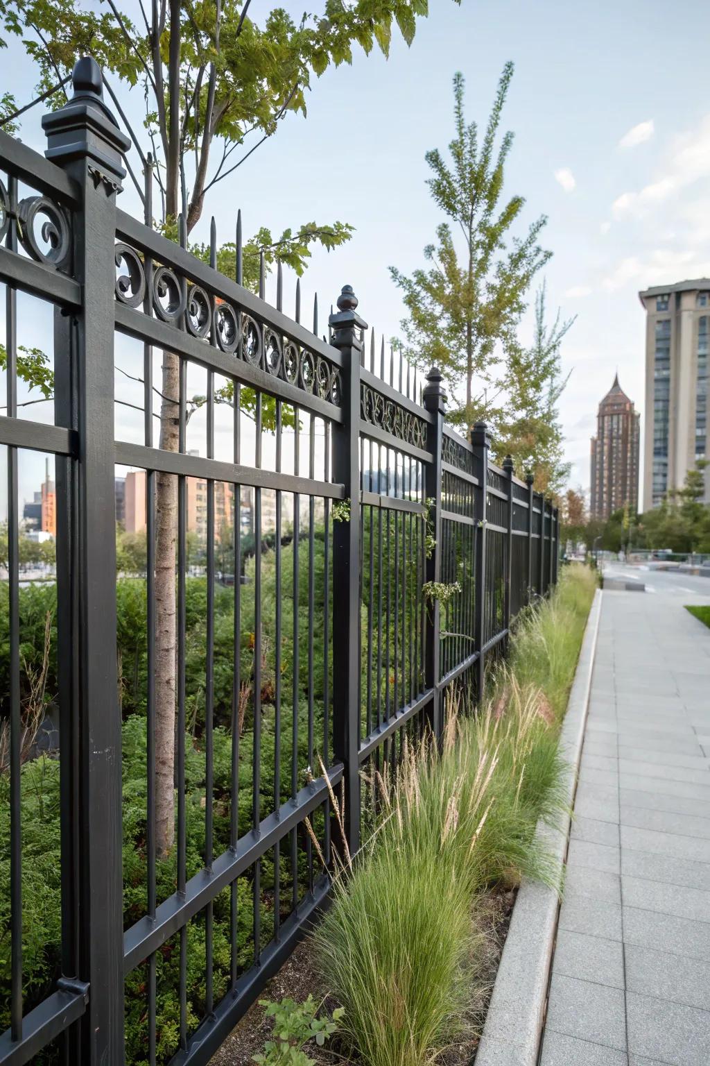 A modern industrial fence adds an urban edge to your space.