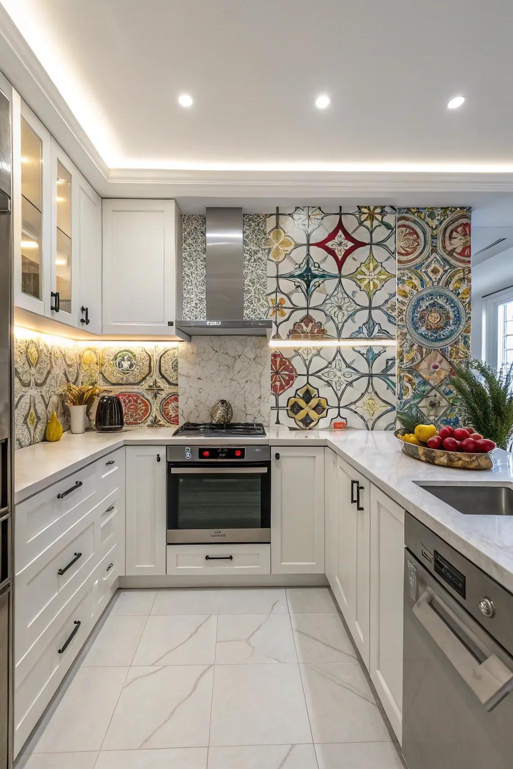 Bespoke art tiles turn your kitchen into a display.