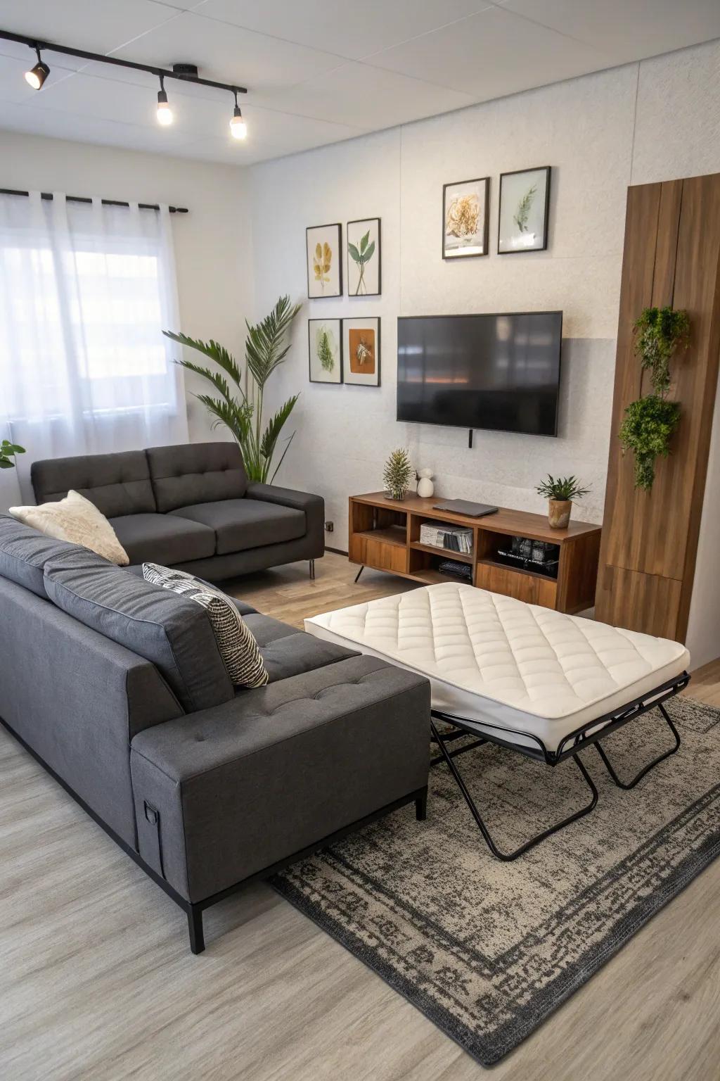 Dual-purpose furniture adds practicality to modern spaces.