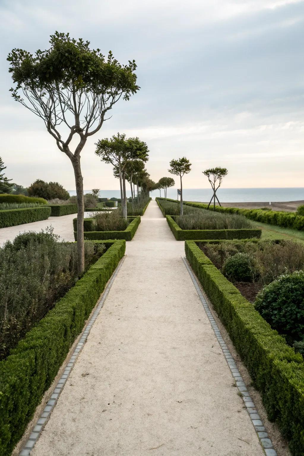 A minimalist garden walkway that underscores the beauty of simplicity.