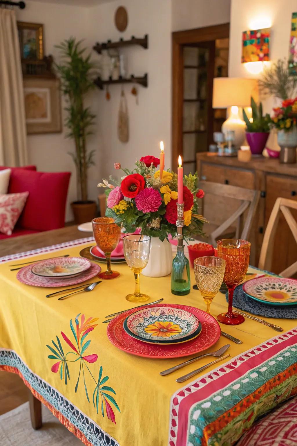 Striking and luminous hues transform your dining room into a spirited space.