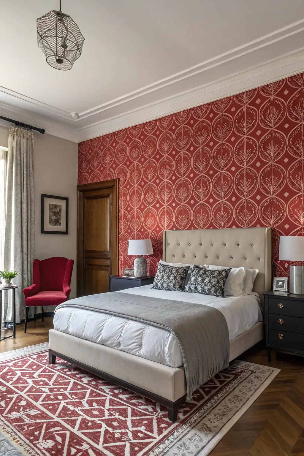 A central partition anchors the quarters and accentuates the bedding.