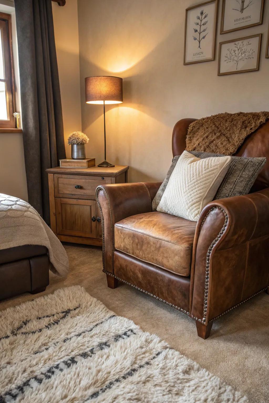 Layering feels incorporates dimension and richness to the area.