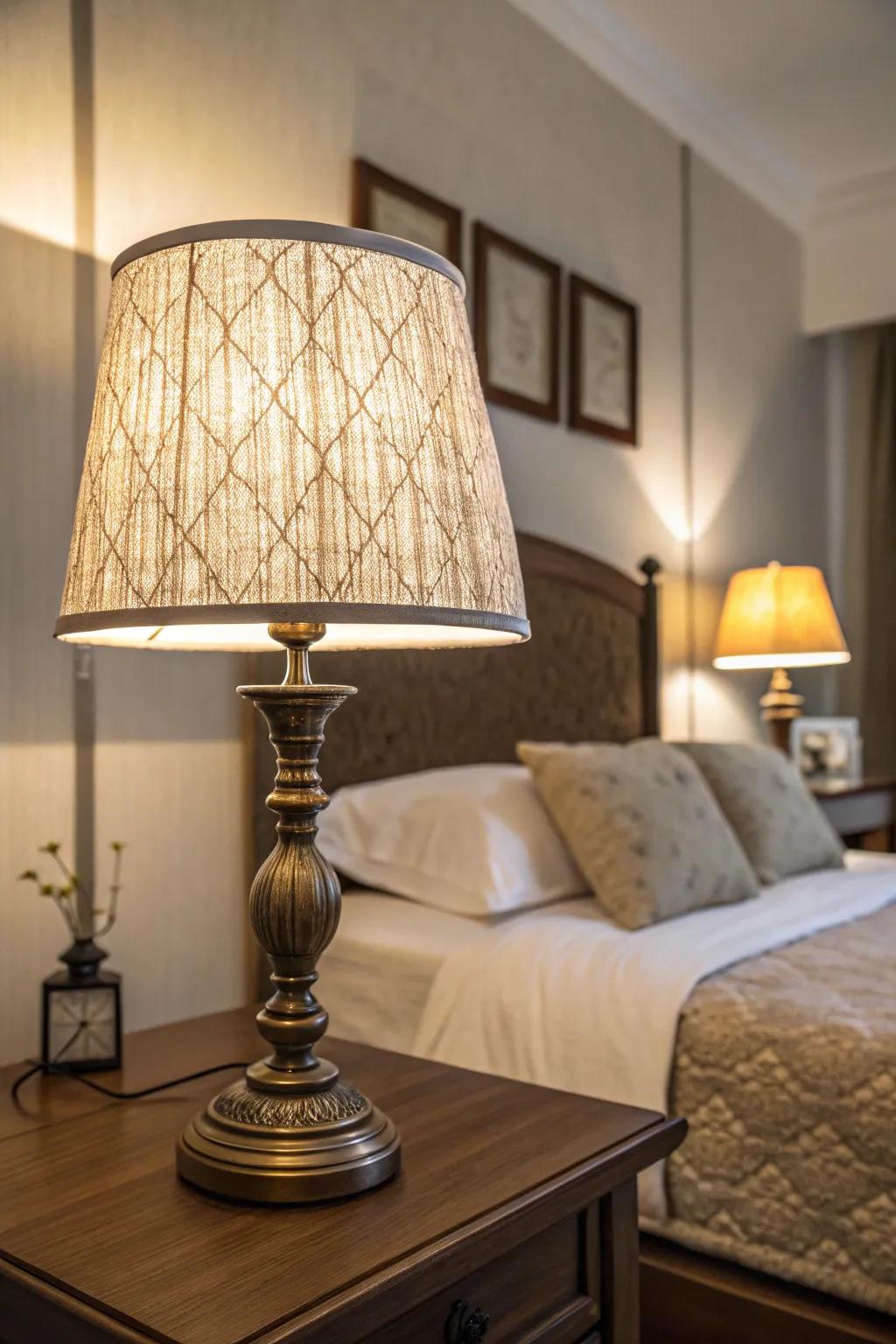 Textured lamp filters for a subtle and cozy glow.