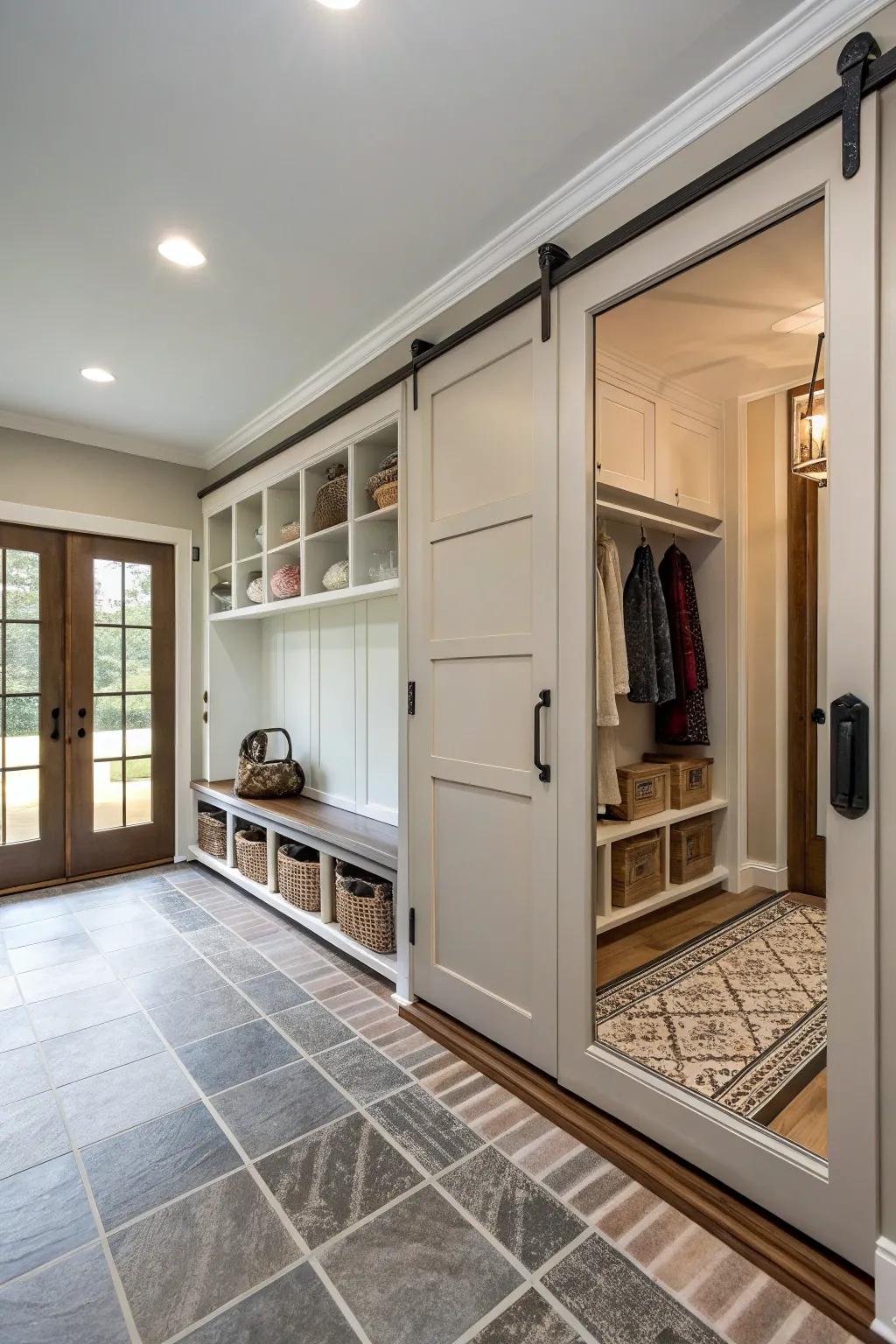 Sliding doors add style and function to small spaces.