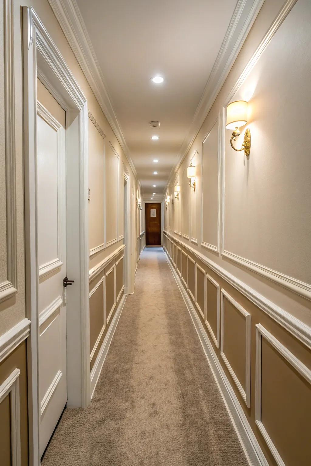 Continuous coloring on surfaces and edging establishes a seamless, expansive aesthetic.