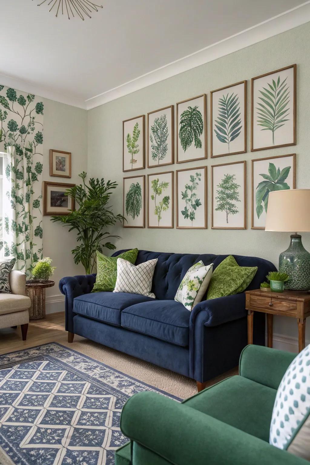 Vegetation prints discreetly heighten the natural ambiance.