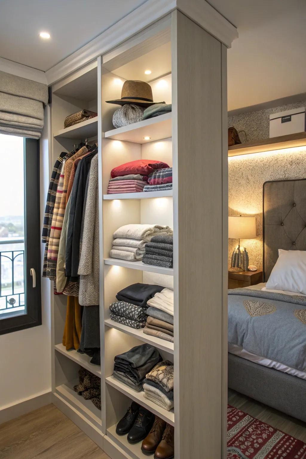 Unoccupied corners possess the potential to be transfigured into storage havens.