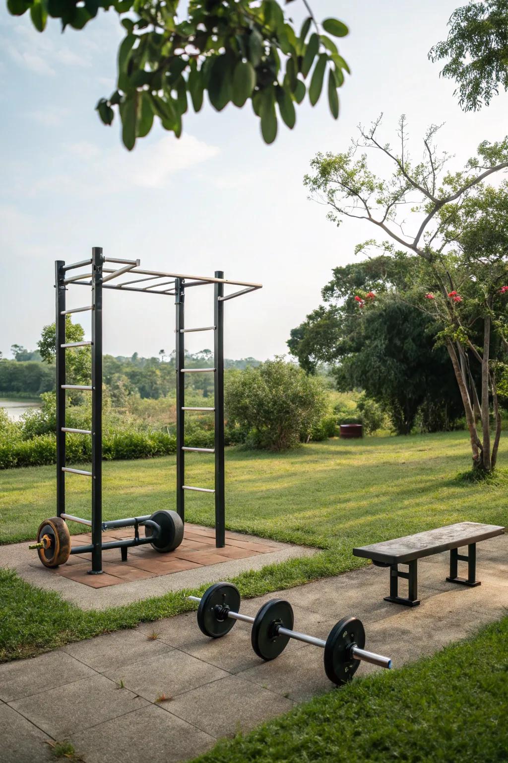 An outside training spot renders fitness invigorating and pleasurable.