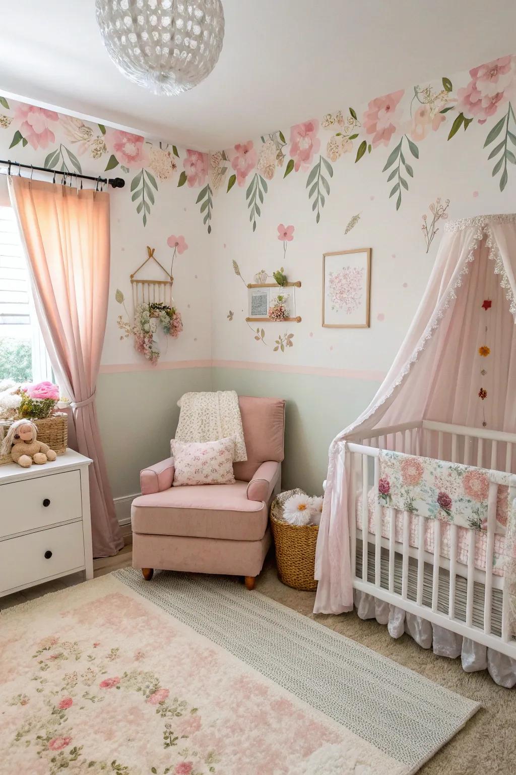 Floral hues cultivate a majestic and laid-back atmosphere within the nursery.