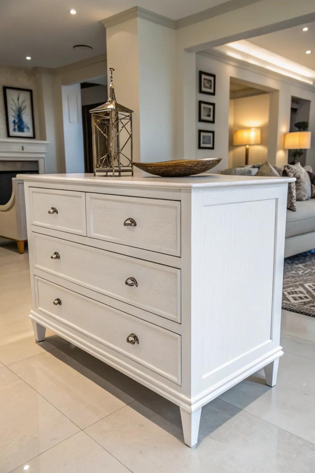 Minimalist elegance with a clean white finish.