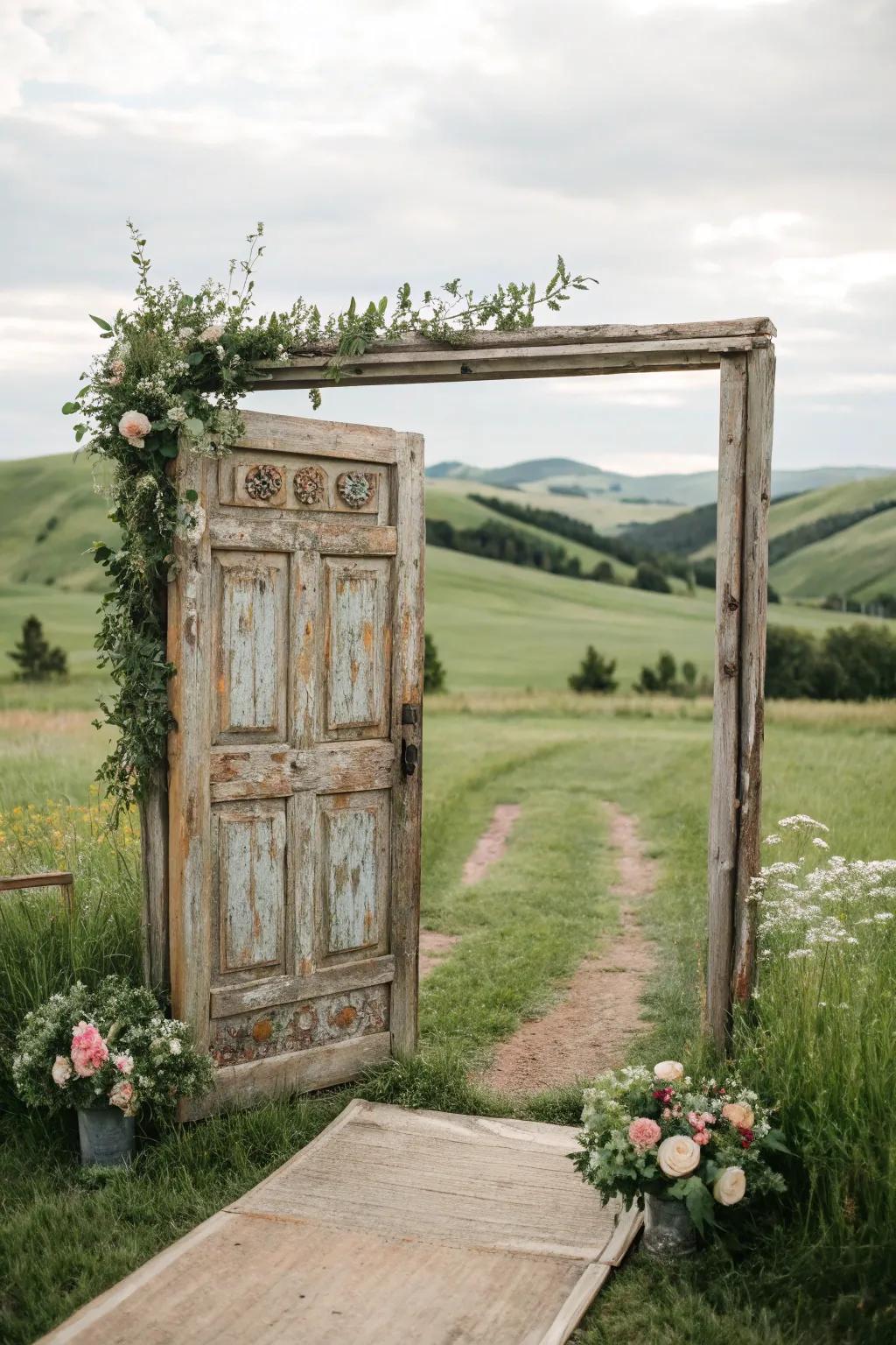 A heritage door setup creating a grand entrance.