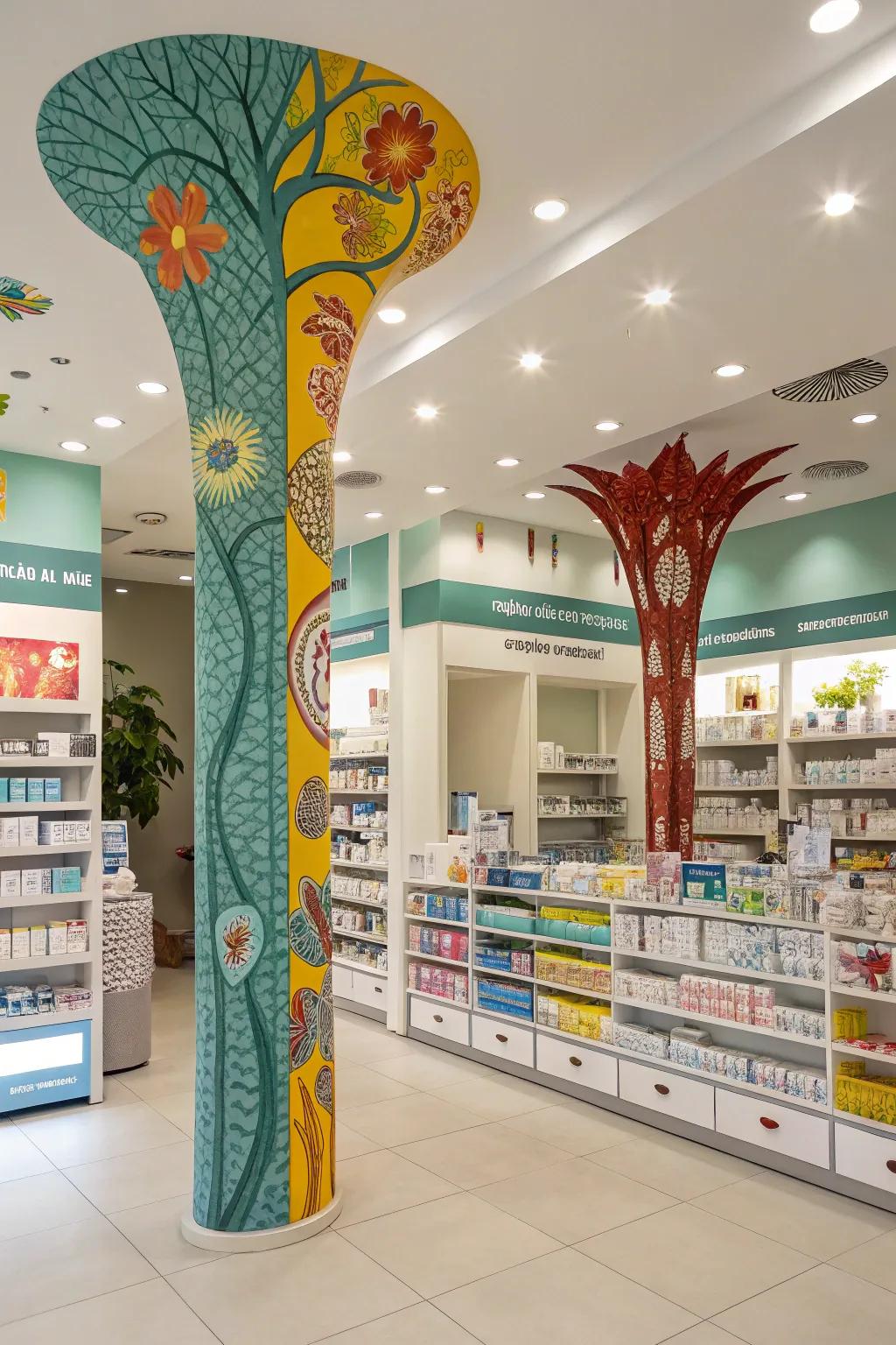 Artistic installations adding charm to the pharmacy