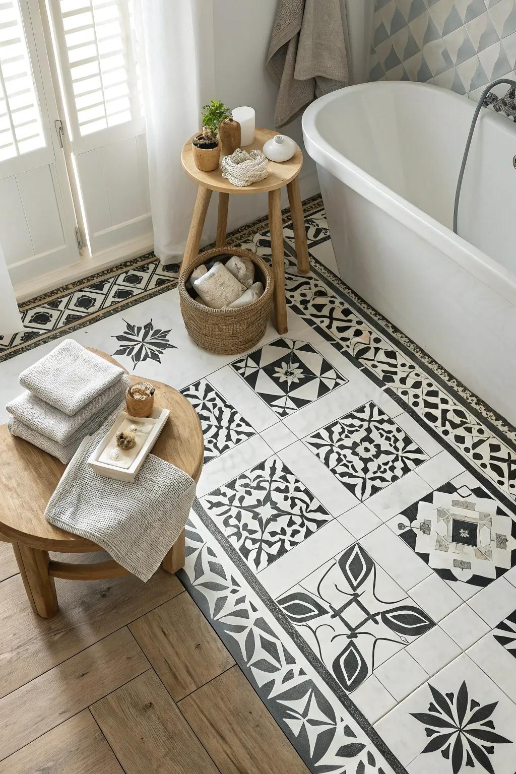 Inject playfulness into your bathroom with bold patterns that express your unique style. 🎉 #PatternPlay #BathroomFun