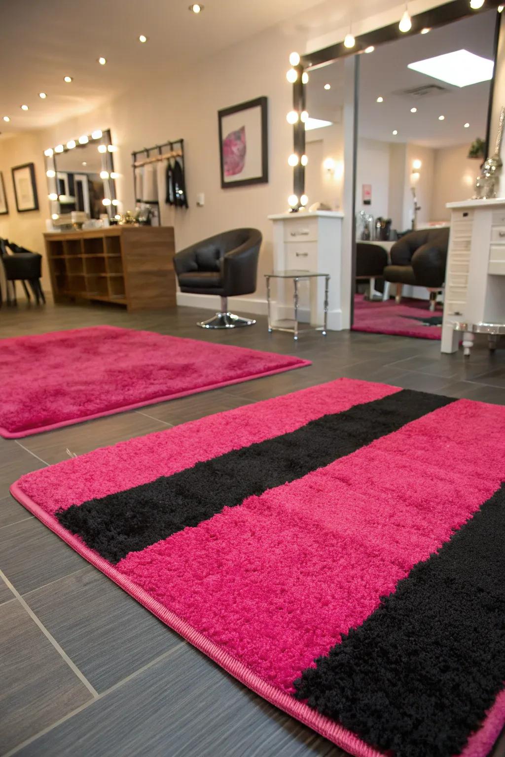 Rugs that bring warmth and cohesiveness to the design.