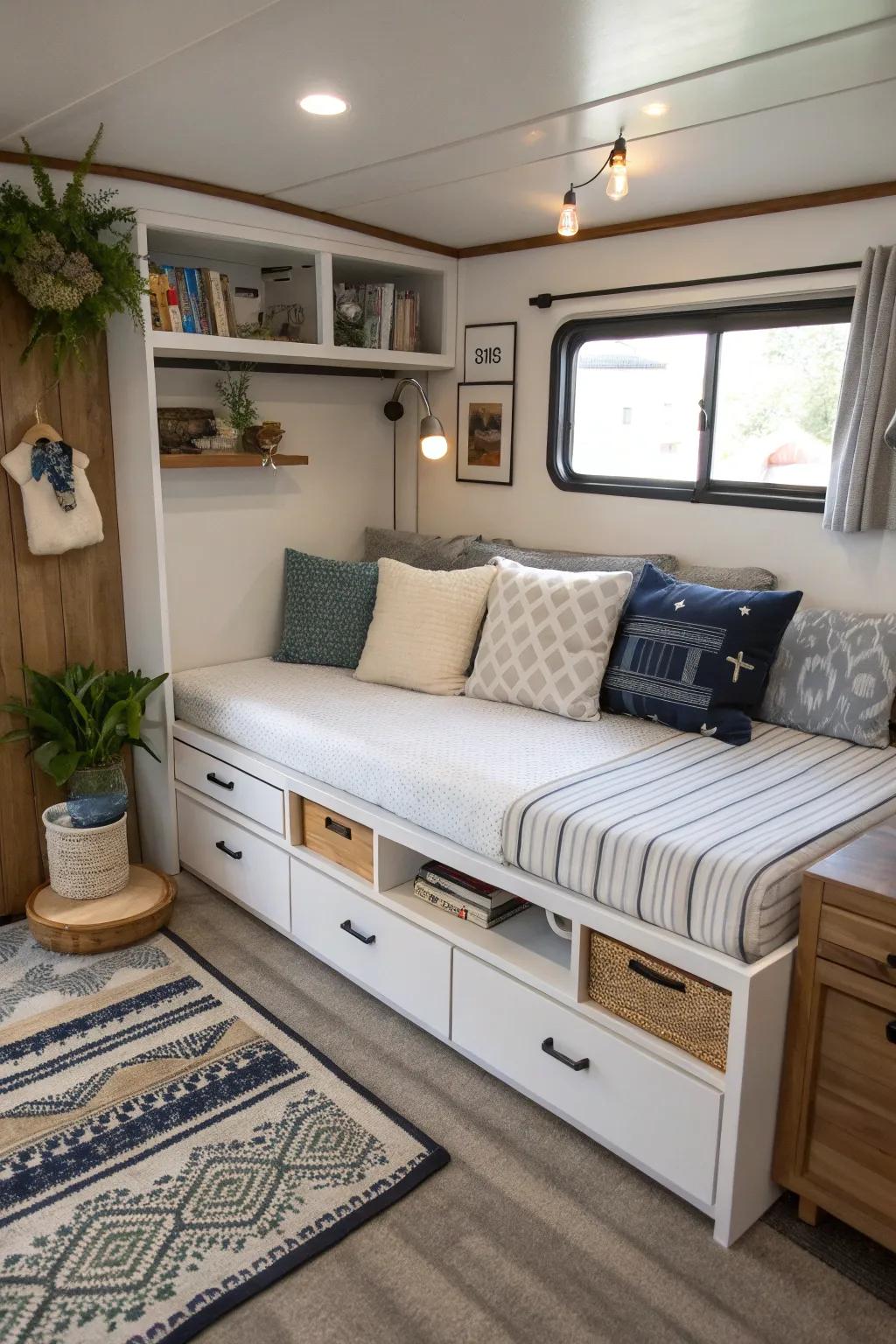 Adaptable beds optimize room versatility.