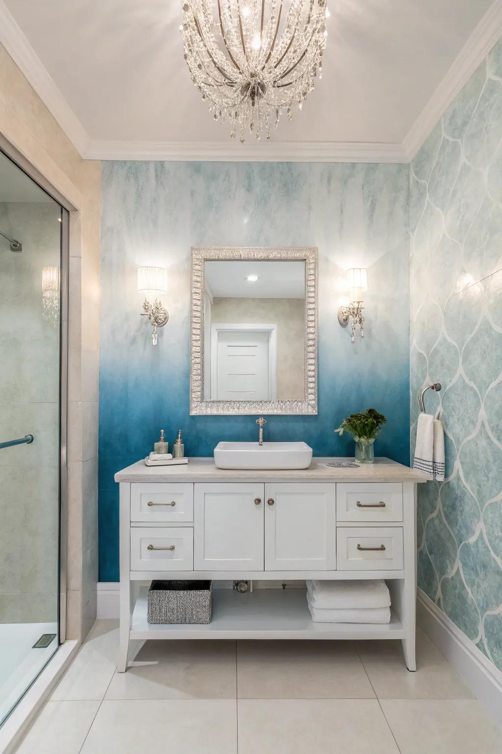 Ombre walls provide a soothing transition.