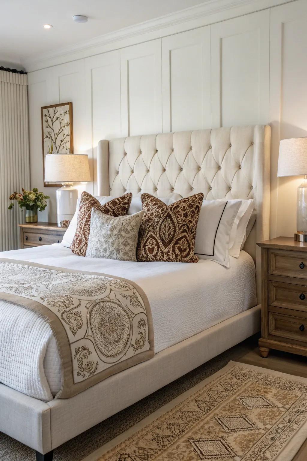 Vintage-inspired pillows contribute a nostalgic element to modern settings.
