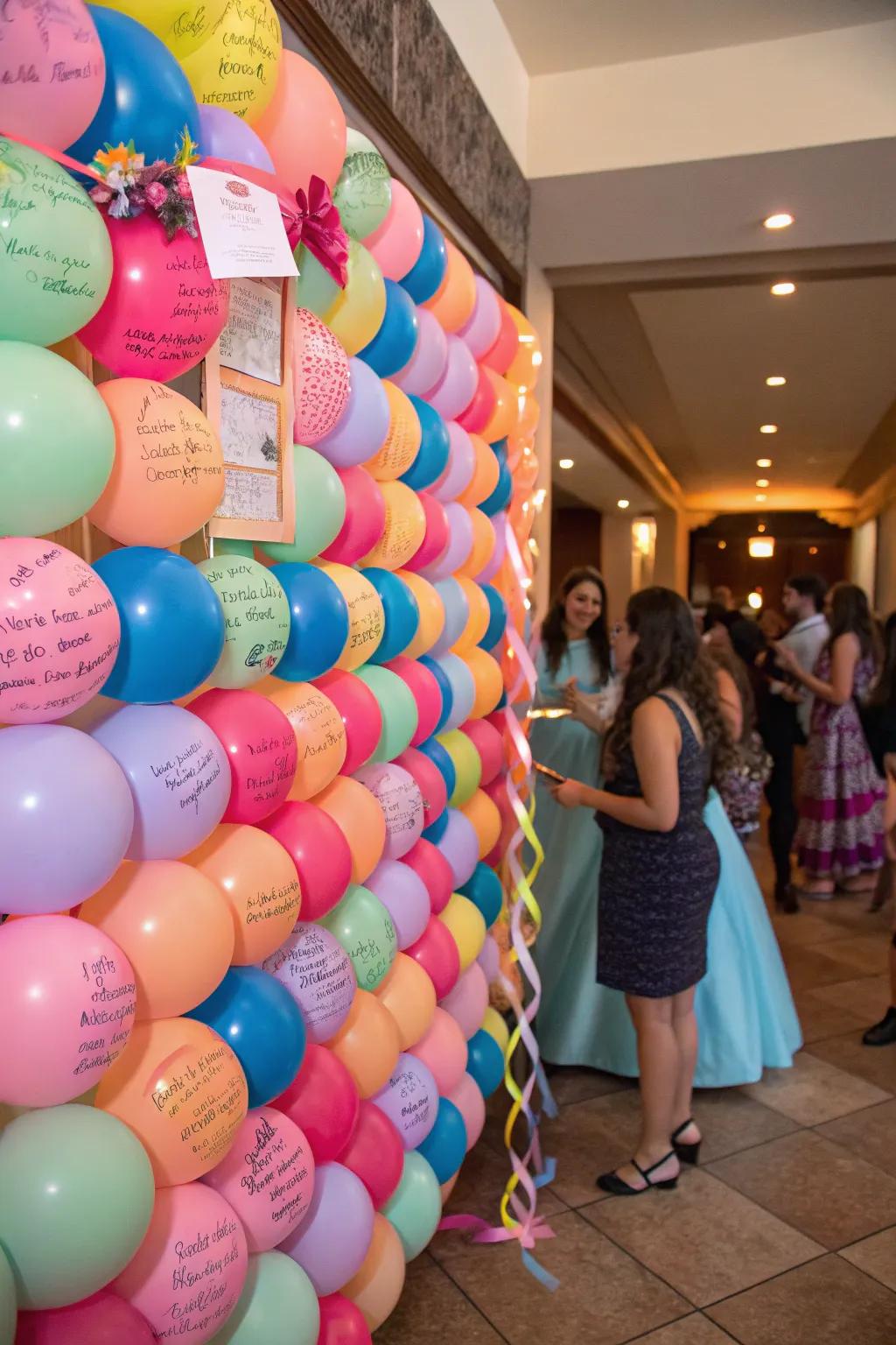 An interactive balloon partition captivates attendees across the commemoration.