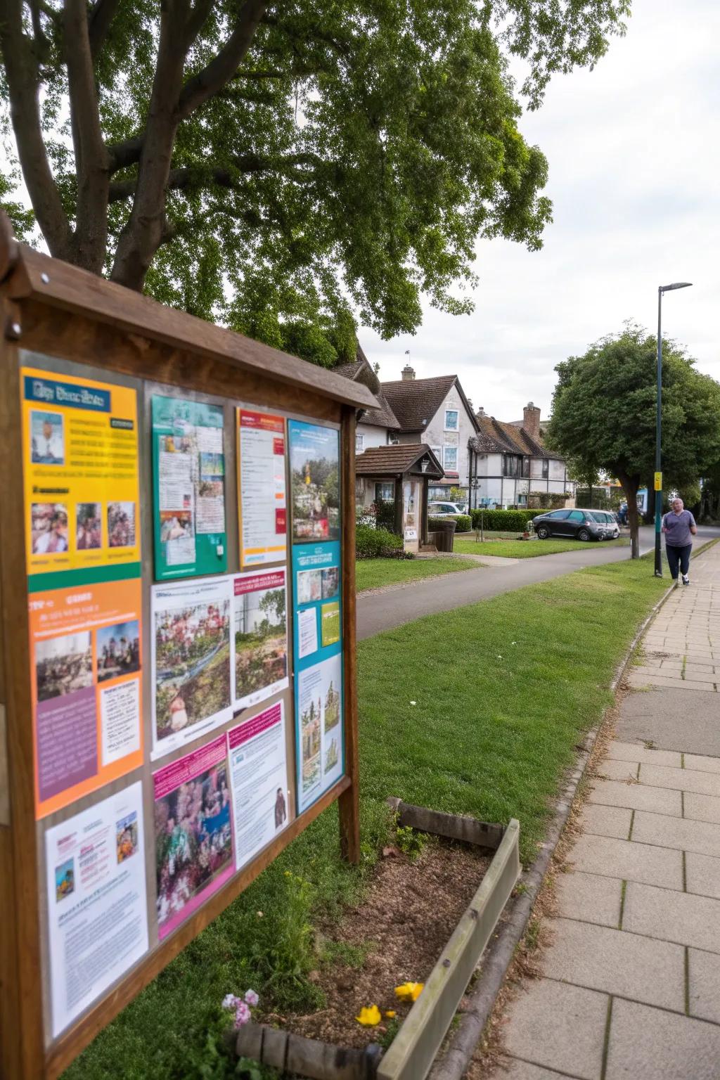 A community-centered board highlighting local gatherings and events.
