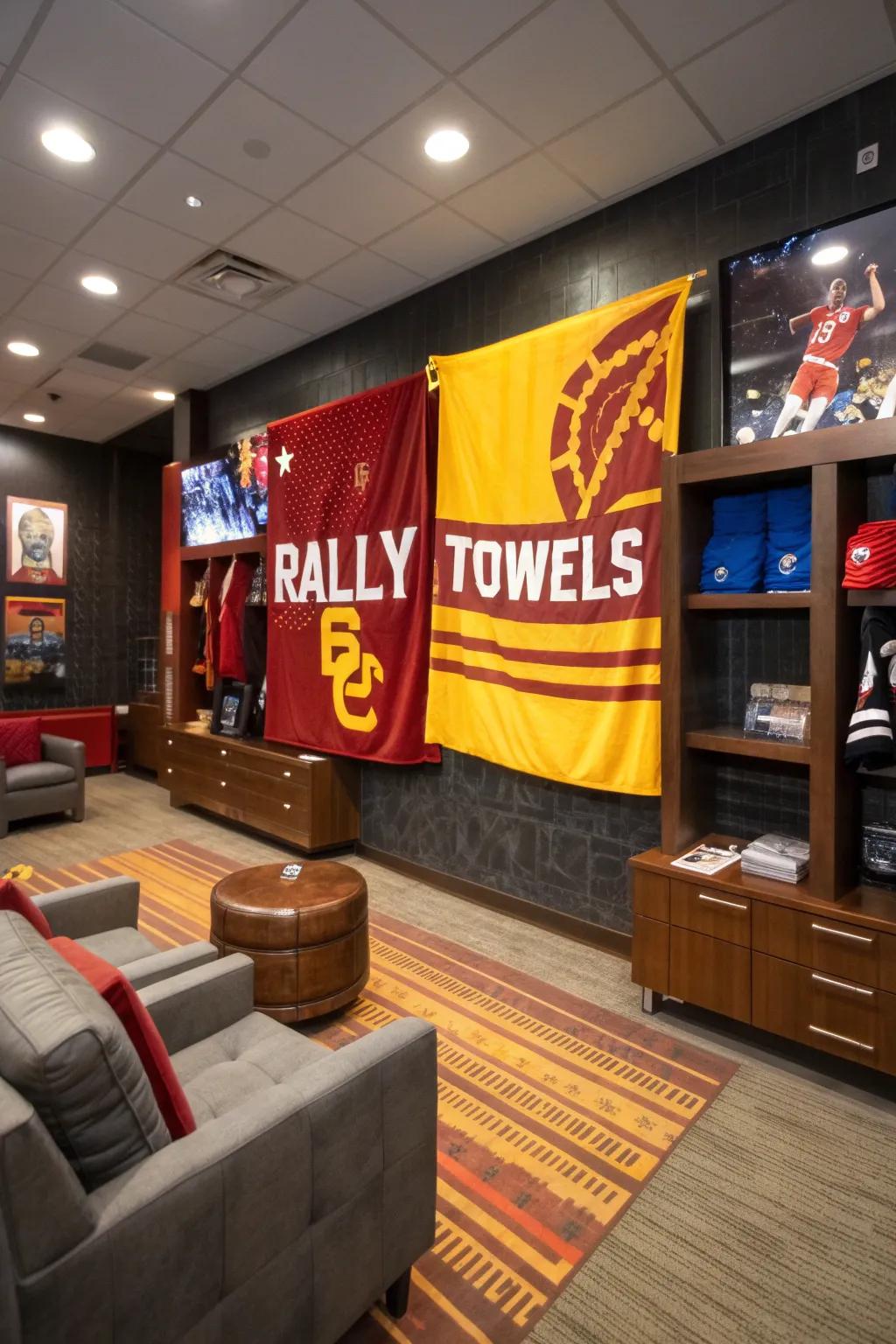 Enhance an athletic-themed chamber through celebration cloths.