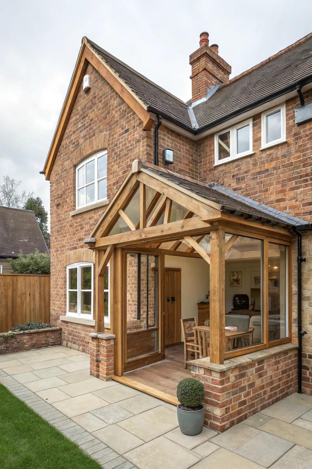 An eclectic rear house extension with a rich mix of textures for a unique style.