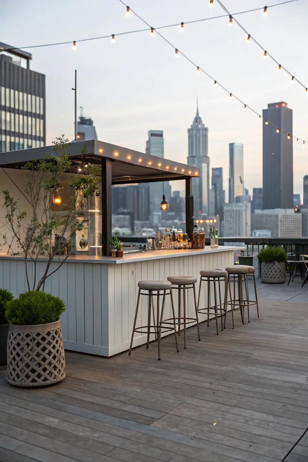 Mix and mingle using a chic rooftop bar.