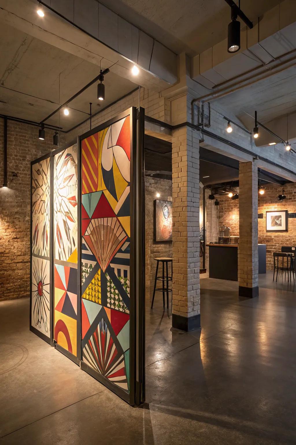 Artistic installations present a creative and chic method to divide spaces.