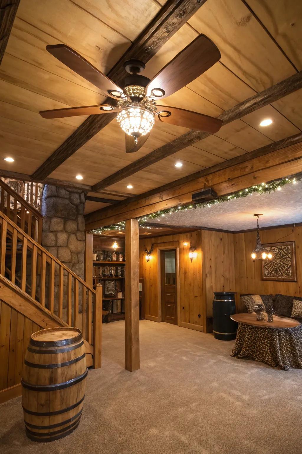 Homespun ceiling fans add design and comfort.