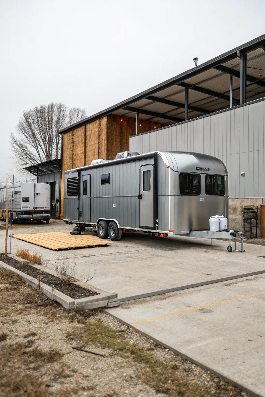 A resilient metal RV shed that’s both strong and refined.