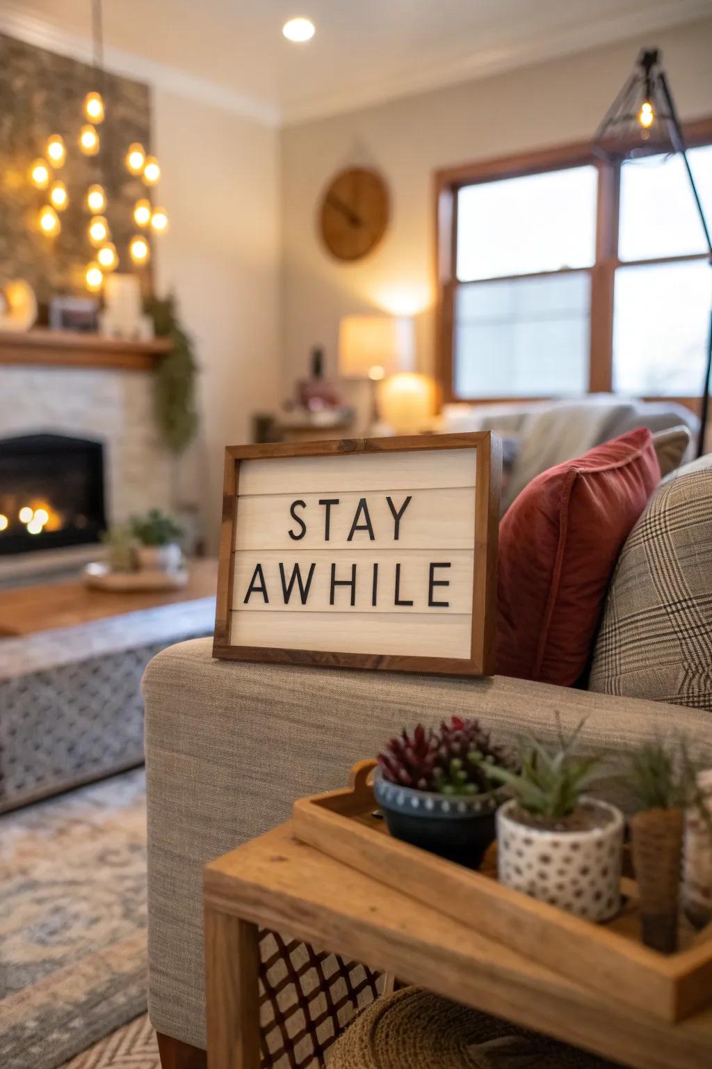 Promote attendees to unwind with 'Stay Awhile.'
